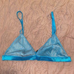shimmery blue bralette